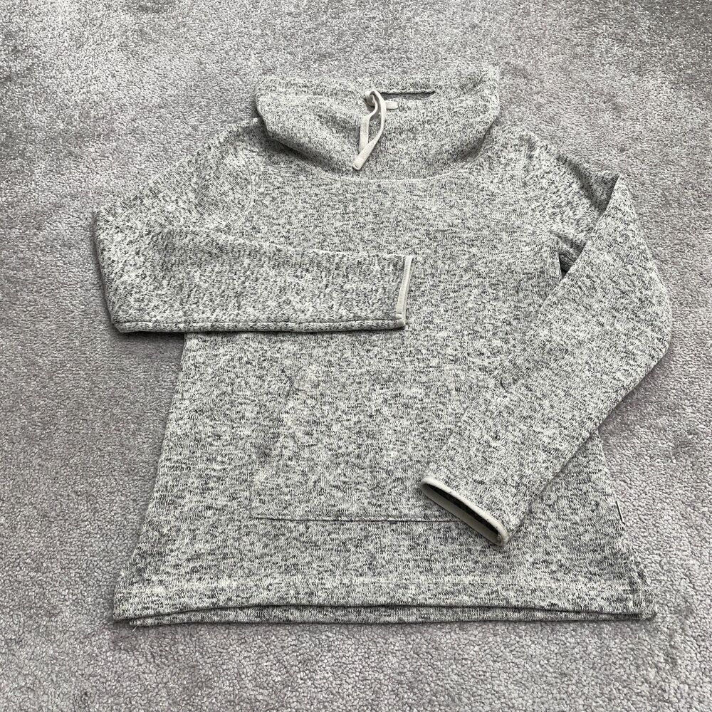 Eddie Bauer Funnel Neck Fleece Sweater Womens Small Heather Gray Outdoor Casual